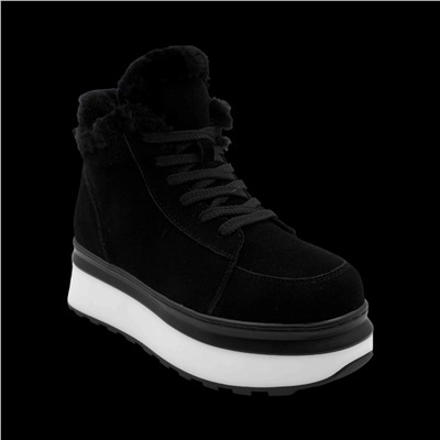 Ботинки из натуральной кожи на меху MZ0122-5 черные