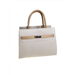 Женская сумка из искусственной кожи, цвет молочный с коричневым