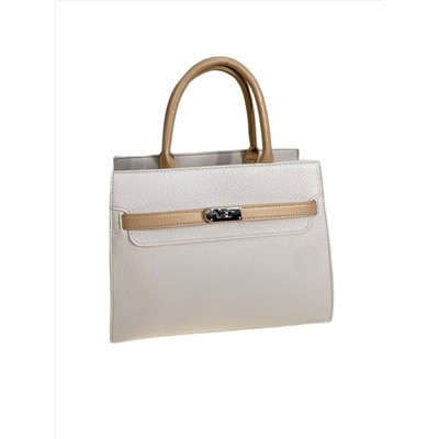 Женская сумка из искусственной кожи, цвет молочный с коричневым