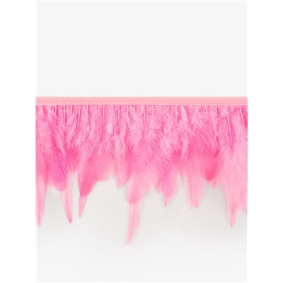 Перья петуха декоративные, на ленте, 10-15 см, 5±0.5 м, розовые