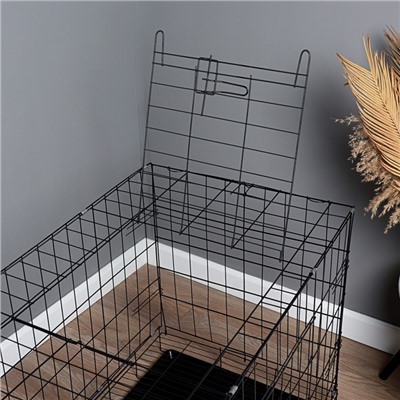 Клетка с люком для собак и кошек, 100×60×70 см, чёрная
