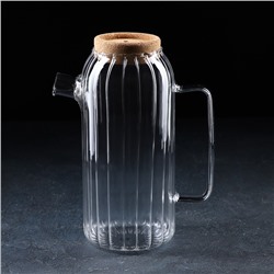Кувшин стеклянный с пробковой крышкой «Эко», 1.6 л, 18×11×25 см