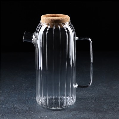 Кувшин стеклянный с пробковой крышкой «Эко», 1.6 л, 18×11×25 см