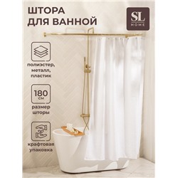 Штора для ванной «Ла Каса», с люверсами, 180×180 см, полиэстер, белая