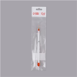 Кисть для дизайна ногтей, тонкая, 17 см, d=1×14 мм, белая, красная