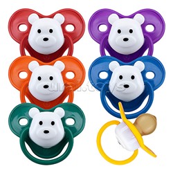 Соска-пустышка латексная классическая, нагубник-сердце "Мишка" ассорти, 6+