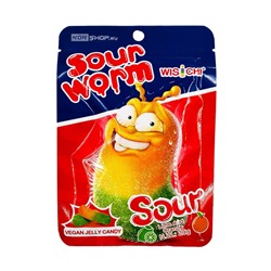 Жевательный мармелад со вкусом апельсина и лайма «Кислый червячок» Sour Worm Wisichi, Китай, 20 г