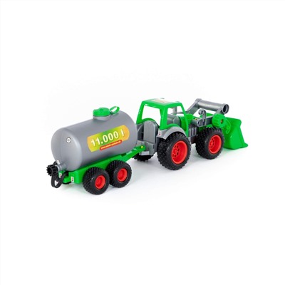 320885 Wader "Фермер-техник", трактор-погрузчик с цистерной (в коробке)
