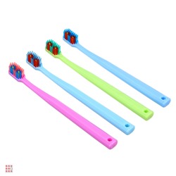 Зубная щетка, пластик, средняя жесткость, индекс 5, степень 6<G<9, 4 цвета