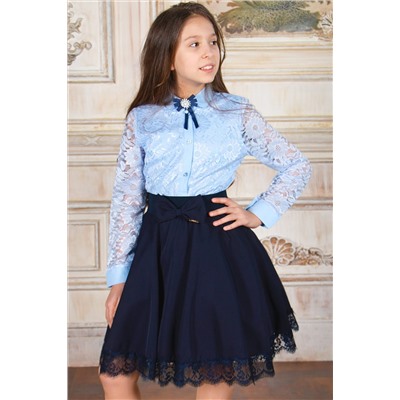 Блузка SP008. 1 гипюровая с брошью НАТАЛИ, 875815