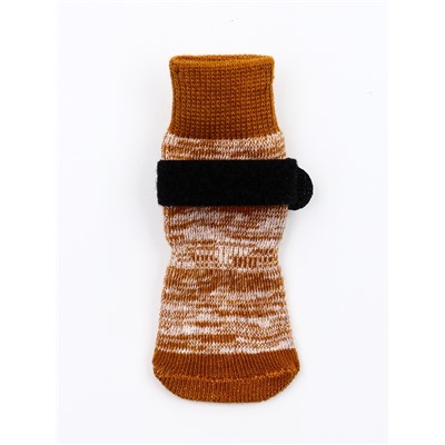 Носки нескользящие «Лапки», S (5.5×14 см), набор 4 шт., бежевые