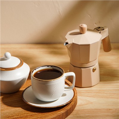 Кофеварка гейзерная SL Home «Ферамо», 150 мл, 11×15.5×12 см, цвет бежевый
