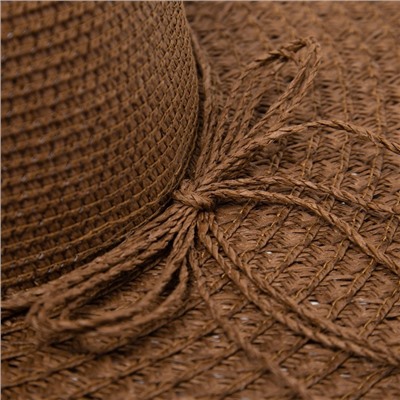 Шляпа женская MINAKU плетёная, коричневая, размер 58