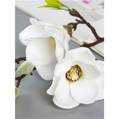 Цветы искусственные «Магнолия галант», 56×11 см, белые