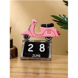 Календарь настольный «Мопед», 11×5×14 см, дерево, розовый