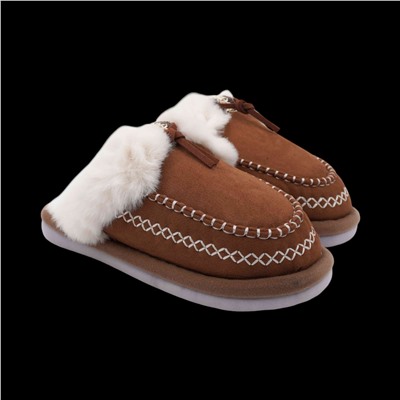 Тапочки меховые 10334 коричневые