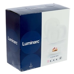 Сервиз столовый Luminarc Carine, 18 предметов, стеклокерамика, белый