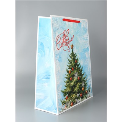 Пакет подарочный новогодний ламинированный «С Новым годом», XXL 61×46×20 см