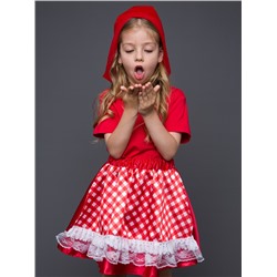 Карнавальный костюм «Красная шапочка», юбка с фартуком, шапочка, размер 116-60