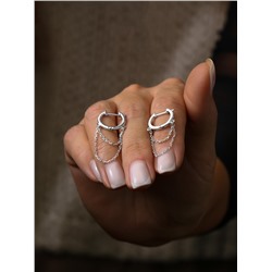 Серьги из серебра родированные 925 пробы 11-1027р