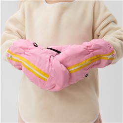 Варежки зимние для девочки MINAKU, светло-розовые, размер 16-17