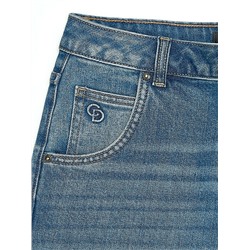Актуальная коллекция CONTE CON-812 Синие джинсы straight с эффектом потёртостей