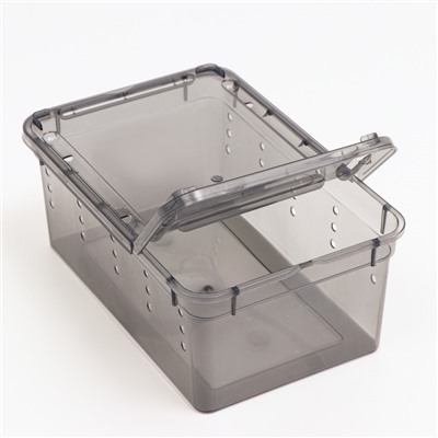 Переноска - отсадник для рептилий, 19×12.5×7.5 см, чёрная