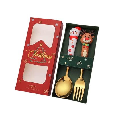 Набор рождественских столовых ложек и вилок  Комплект - 2 прибора