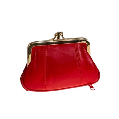 Женский кошелёк  из натуральной кожи, цвет красный