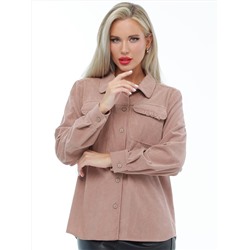 Рубашка из вельвета с накладными карманами