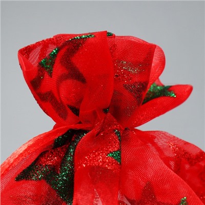 Мешочек подарочный новогодний органза «Звезда», 16×24 см ± 1.5 см