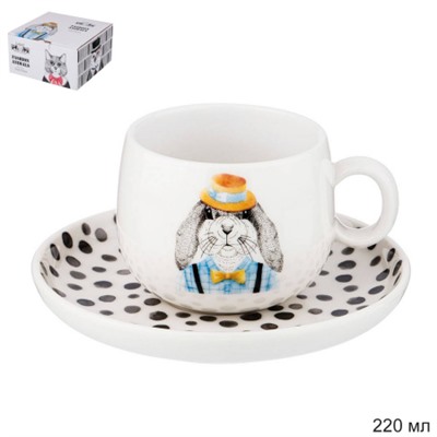 Чайная пара 220 мл Заяц / 409-136 /уп 24/ фарфор