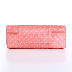 Косметичка-органайзер дорожная на молнии, с карманами, в мелкий горох, розовая