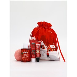 Новогодний подарочный набор косметики в мешке, домики, URAL LAB