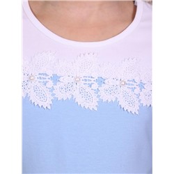 Джемпер Рианна дл.рукав (Голубой-белый)