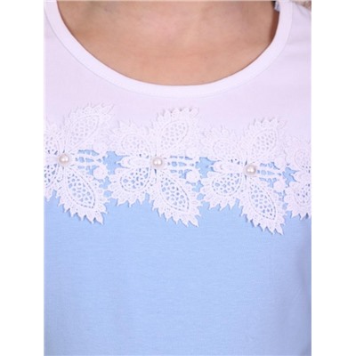 Джемпер Рианна дл.рукав (Голубой-белый)