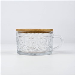 Кружка с крышкой стеклянная With love, 450 мл