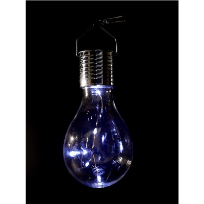 Садовый светильник «Лампочка», уличный, на солнечной батарее, 8×14×8 см, 5 LED, свечение белое