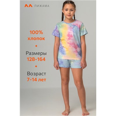 Хлопковая пижама для девочки с шортами Happyfox