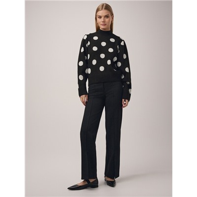 Вязаные джемперы CONTE Укороченный свитер объемного силуэта с жаккардовым переплетением LDK 23102