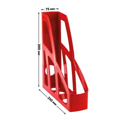 Лоток для бумаг вертикальный  75 мм "Лидер" красный ЛТВ-30452 Стамм