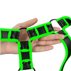 Стильная портупея Body Harness с неоновым эффектом - размер L-XL