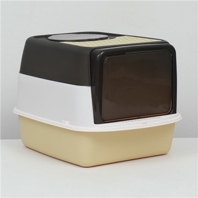 Туалет закрытый прозрачный 51×34×37 см, жёлтый+совок