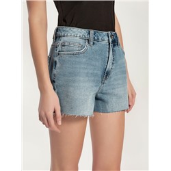 CONTE CON-755 Джинсовые шорты с эффектом потёртостей и необработанным краем