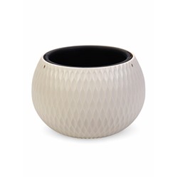 Кашпо для цветов «Жемчужина», 4 л, d=29 см, h=19.5 см, пластик, со вставкой, подвесное, бежевое