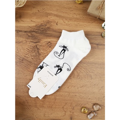 Носки р. 35-40 Кошка короткие / L804 /уп 10/1200/ ОДНА ПАРА/ МАРКА