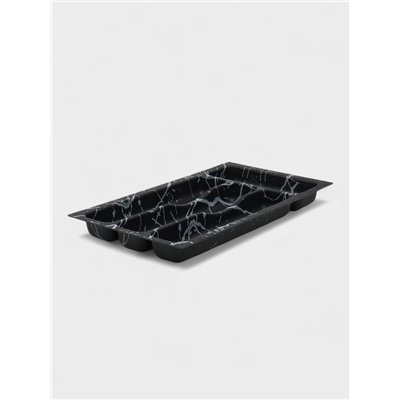 Лоток для столовых приборов в ящик BARONESS «Пегас», 36×20×5 см, 4 отделения, пластик, чёрный