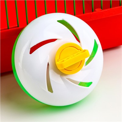 Колесо для грызунов, 11 см, тихое, зелёное