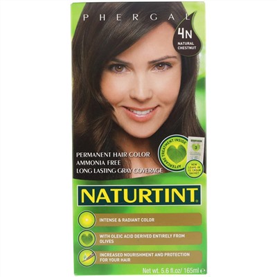 Naturtint, Стойкая краска для волос, 4N, Натуральный каштан, 165 мл (5,6 жидк. унций)