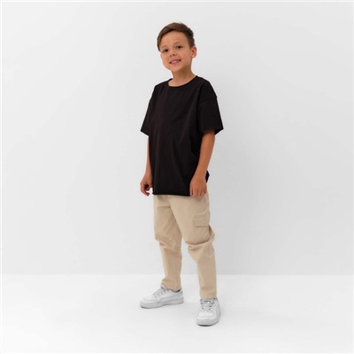 Футболка детская KAFTAN Basic line, размер 30 (98-104 см), чёрная